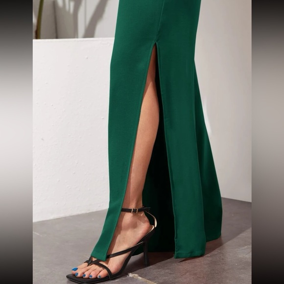 Luxe crisscross open back slit thigh cami jumpsuit - Picture 7 of 12